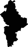 Nuevo Leon Mexico silhouette map vector