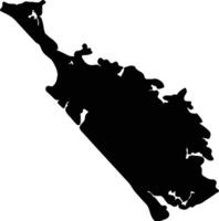 Northland New Zealand silhouette map vector