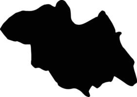 Northern Rwanda silhouette map vector
