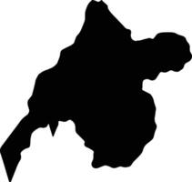 Western Kenya silhouette map vector