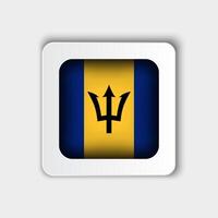 Barbados Flag Button Flat Design vector