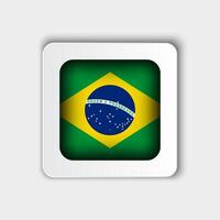 Brazil Flag Button Flat Design vector