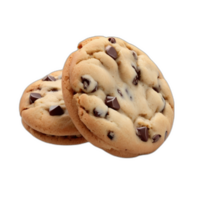 chocolate chip cookie on transparent background png