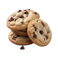 chocolate chip cookie on transparent background png