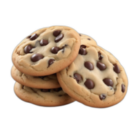 chocolate chip cookie on transparent background png
