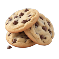 chocolate chip cookie on transparent background png