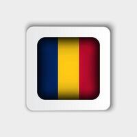 Chad Flag Button Flat Design vector