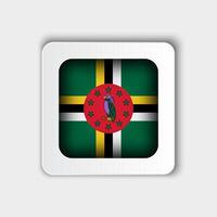 Dominica Flag Button Flat Design vector