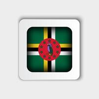 Dominica Flag Button Flat Design vector