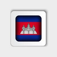 Cambodia Flag Button Flat Design vector