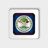 Belize Flag Button Flat Design vector