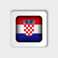 Croacia bandera botón plano diseño vector