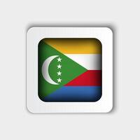 Comoros Flag Button Flat Design vector