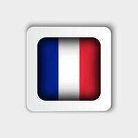 France Flag Button Flat Design vector