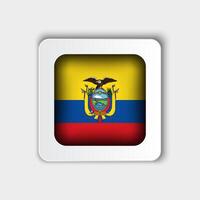 Ecuador Flag Button Flat Design vector