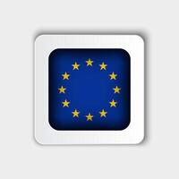 European Union Flag Button Flat Design vector