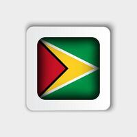 Guyana Flag Button Flat Design vector