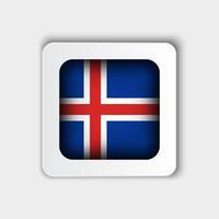 Iceland Flag Button Flat Design vector