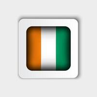 Ivory Coast Flag Button Flat Design vector