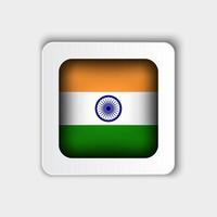 India bandera botón plano diseño vector