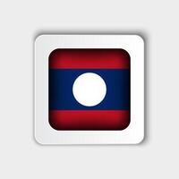 Laos Flag Button Flat Design vector