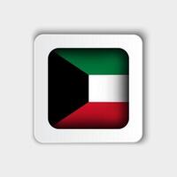 Kuwait Flag Button Flat Design vector