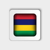 Mauritius Flag Button Flat Design vector