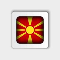 Macedonia Flag Button Flat Design vector