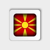 Macedonia Flag Button Flat Design vector