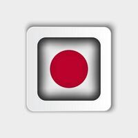 Japón bandera botón plano diseño vector