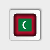 Maldivas bandera botón plano diseño vector