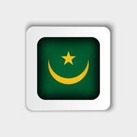 Mauritania bandera botón plano diseño vector