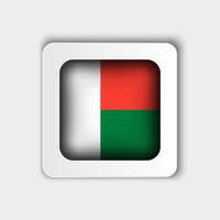 Madagascar Flag Button Flat Design vector