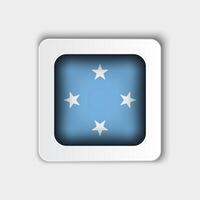 Micronesia Flag Button Flat Design vector