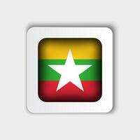 Myanmar Flag Button Flat Design vector