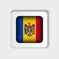 Moldova Flag Button Flat Design vector