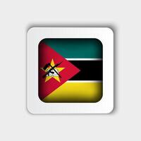 Mozambique Flag Button Flat Design vector