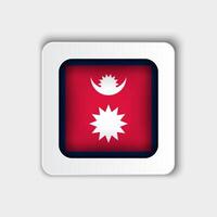 Nepal Flag Button Flat Design vector