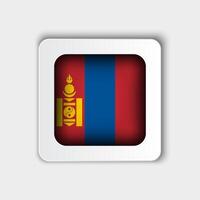 Mongolia Flag Button Flat Design vector