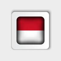 Monaco Flag Button Flat Design vector