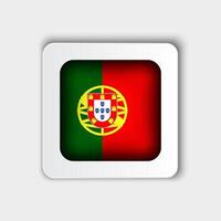 Portugal Flag Button Flat Design vector