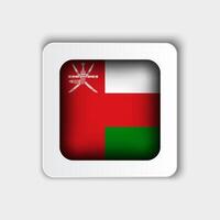 Oman Flag Button Flat Design vector