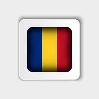 Romania Flag Button Flat Design vector