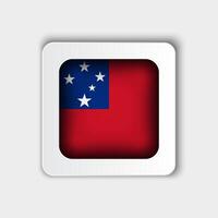 Samoa Flag Button Flat Design vector