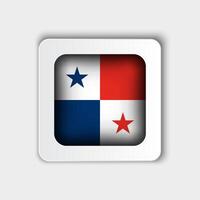 Panama Flag Button Flat Design vector