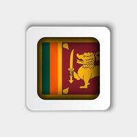 Sri Lanka Flag Button Flat Design vector