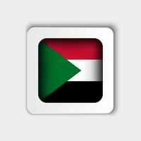 Sudan Flag Button Flat Design vector