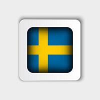 Suecia bandera botón plano diseño vector