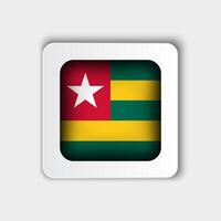 Togo Flag Button Flat Design vector