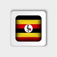 Uganda Flag Button Flat Design vector